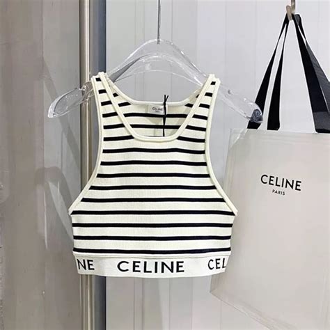 celine crop top stripe|celine tops sale.